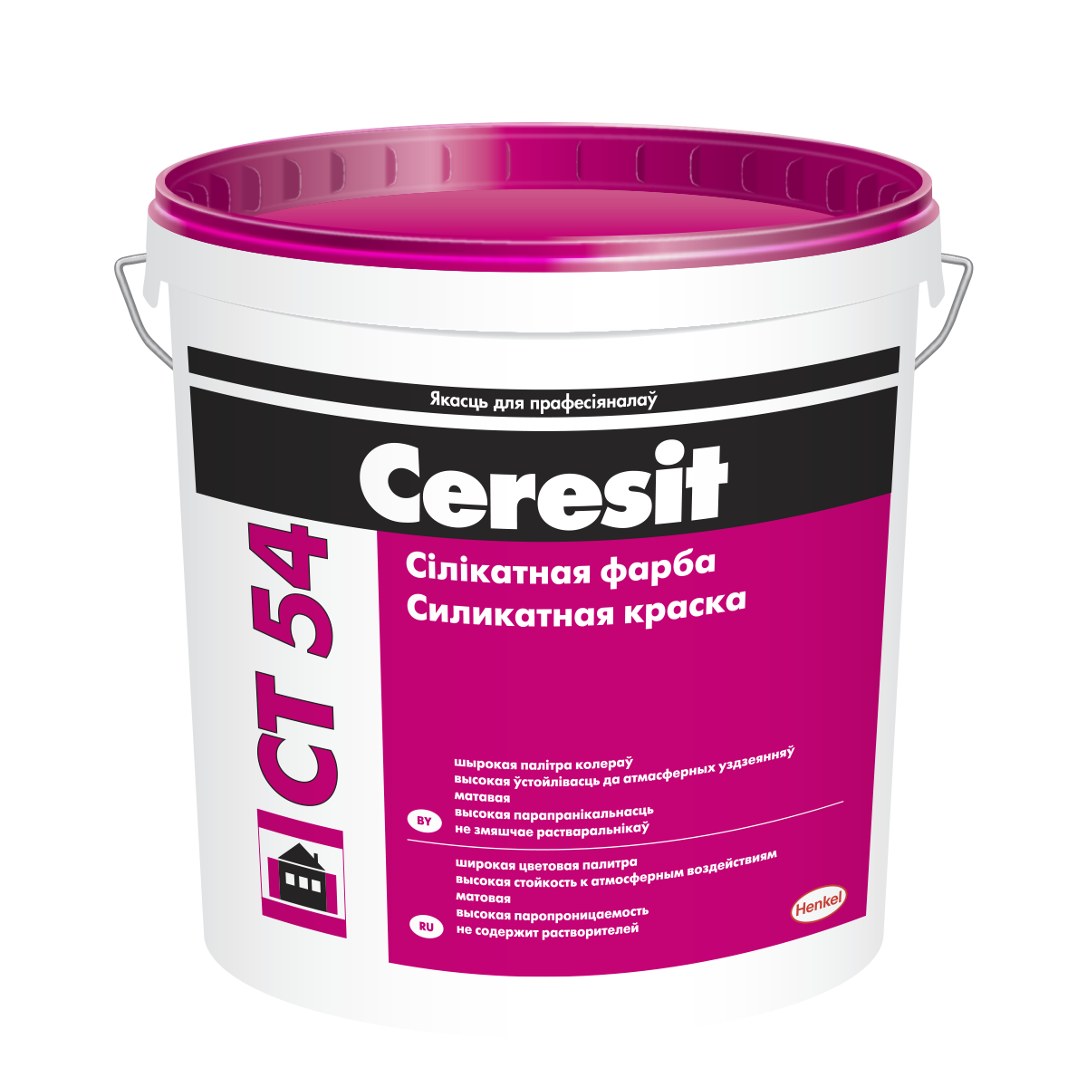 Краска Ceresit CT 54 силикатная фасадная белая 15л/22,5кг. РБ