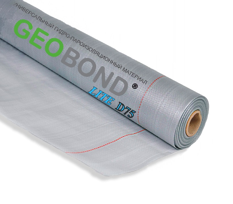 Плёнка гидро-пароизоляционная Geobond Lite D75 подкровельная (30м.кв) ширина 1,5м. РФ 
