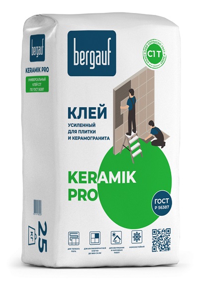 Клей для плитки Bergauf Keramik Pro усиленный. 25кг