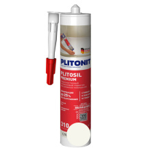 Герметик силиконовый санитарный Plitonit PlitoSil Premium. Слоновая кость 310 мл. РФ