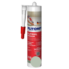Герметик силиконовый санитарный Plitonit PlitoSil Premium. Светло-серый 310 мл. РФ