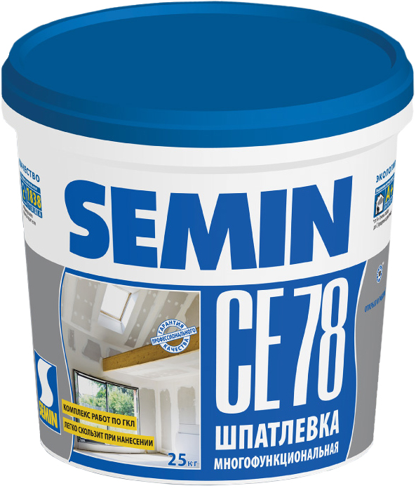 Шпатлевка Semin CE 78 (синяя крышка) универсальная полимерная, 25кг. РФ