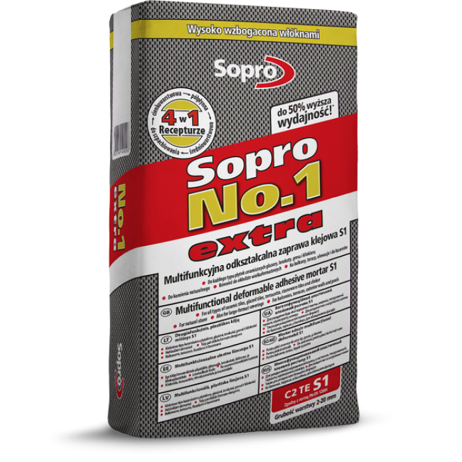 Клей для плитки Sopro №1 Extra. 22,5кг. Польша