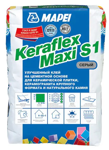 Клей для плитки MAPEI KERAFLEX MAXI S1 серый 25кг