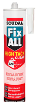 Клей - герметик Soudal Fix All High Tack  гибридный прозрачный 290 мл. Клей - герметик Soudal Fix All High Tack  гибридный прозрачный 290 мл.