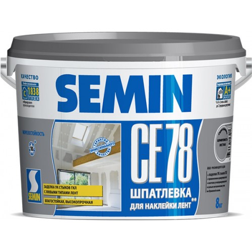 Шпатлевка SEMIN CE 78 для швов (серая крышка) 8кг. РФ купить с доставкой по Минску и области. Низкие цены.