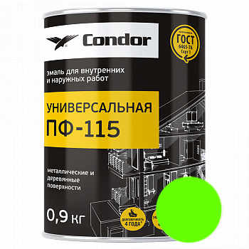 Эмаль Condor ПФ-115 ярко-зеленый 1,8кг.