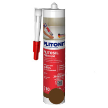 Герметик силиконовый санитарный Plitonit PlitoSil Premium. Шоколад 310 мл. РФ