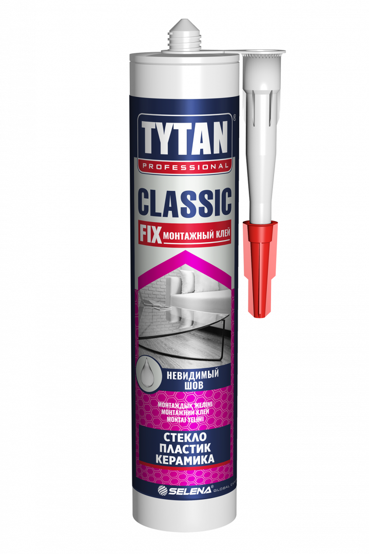 Клей монтажный TYTAN Classic Fix прозрачный 310 мл. Польша