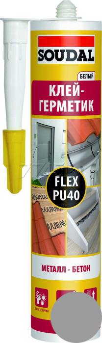 Клей-герметик полиуретановый Soudal Flex PU40 Серый 300мл. Бельгия 