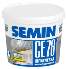 Шпатлевка SEMIN CE 78 универсальная полимерная белая крышка 25кг. РФ
