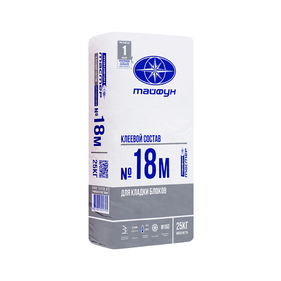 Клей для блоков Тайфун-Мастер № 18М Зима 25 кг, РБ