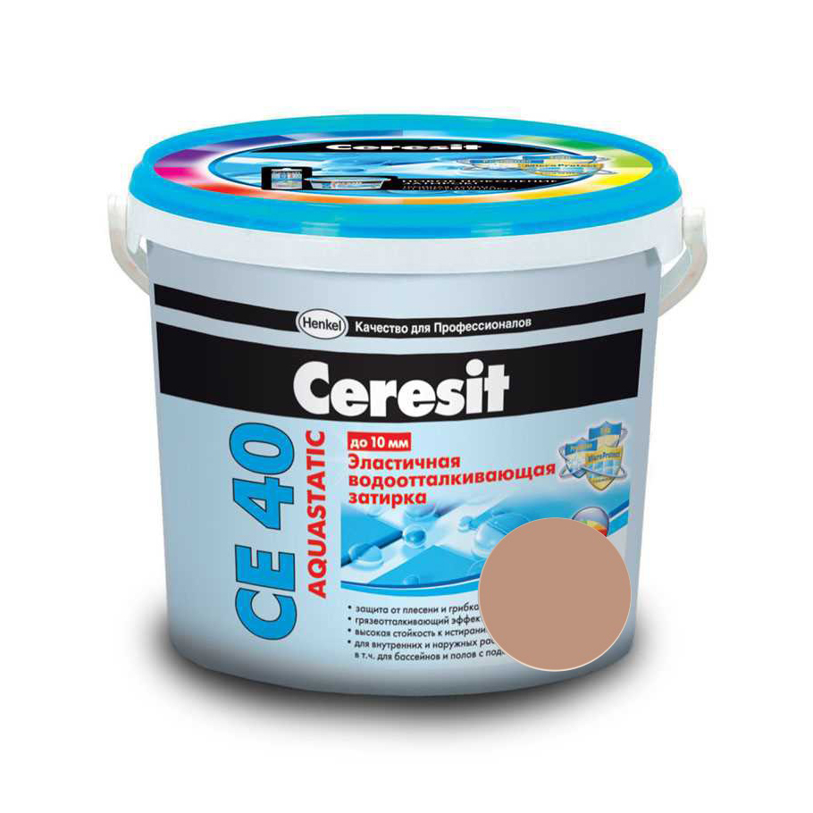 CERESIT CE 40 aquastatic Композиция для заполнения швов, НВ сиена (47) 2 кг