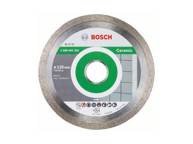 Диск (Круг) алмазный 125х22мм. по керамике сплошной STANDART FOR CERAMIC BOCSH Китай (2608602202)