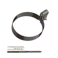 Хомут трубы ТехноНиколь ПВХ L=140мм, металлический, темно-коричневый Хомут трубы ТехноНиколь ПВХ L=140мм, металлический, темно-коричневый