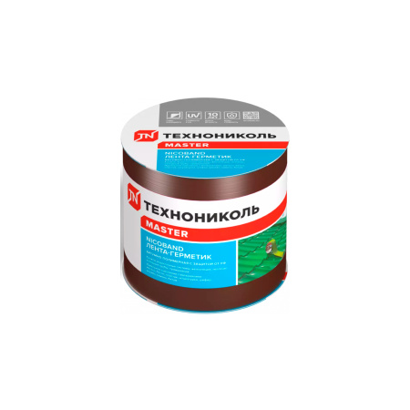 Лента герметизирующая 10см x 3м Технониколь Nicoband (коричневый). РФ