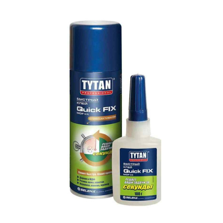 Клей монтажный TYTAN Quick Fix двухкомпонентный цианакрилатный для МДФ 400 мл. Турция