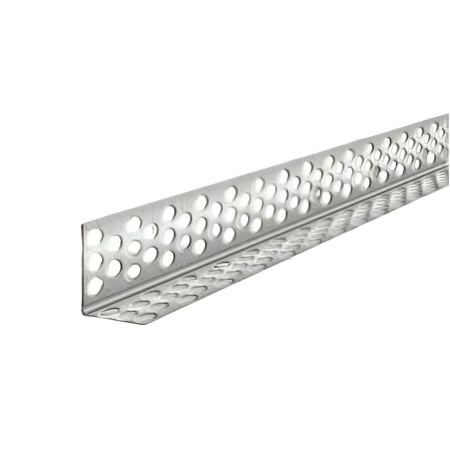 Угол 2,5м 0,44x30х30мм. Перфорированный алюм. с тиснением. ПрофиГипсБел. Польша