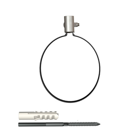 Хомут трубы ТехноНиколь ПВХ L=140мм, металлический, черный Хомут трубы ТехноНиколь ПВХ L=140мм, металлический, черный