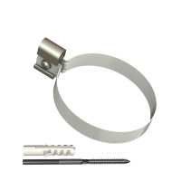 Хомут трубы ТехноНиколь ПВХ L=140мм, металлический, белый Хомут трубы ТехноНиколь ПВХ L=140мм, металлический, белый