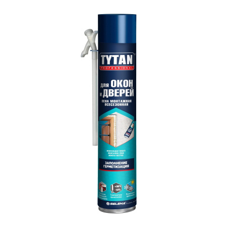 Пена монтажная TYTAN "Для окон и дверей" бытовая всесезонная 750 мл. РФ