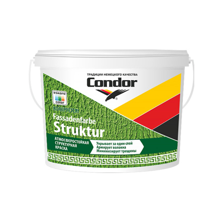 Краска Condor Fassadenfarbe-Struktur в/д структурная зерно 0,2-0,5мм. 15кг. РБ