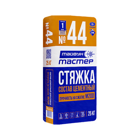 Стяжка Тайфун Мастер № 44М М200 (слой 10-100мм.) ЗИМА 25кг.РБ