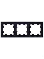Рамка 3-местная IEK BRITE РУ-3-БрЧ черный (BR-M32-K02), Китай