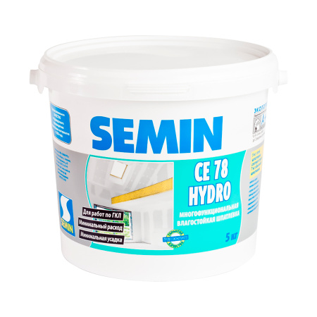 Шпатлевка Semin CE 78 HYDRO многофункциональная влагостойкая 5кг. РФ