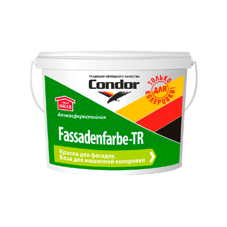 Краска в/д Condor Fassadenfarbe-TR (прозрачная база) под колеровку 7,5л/10кг. РБ