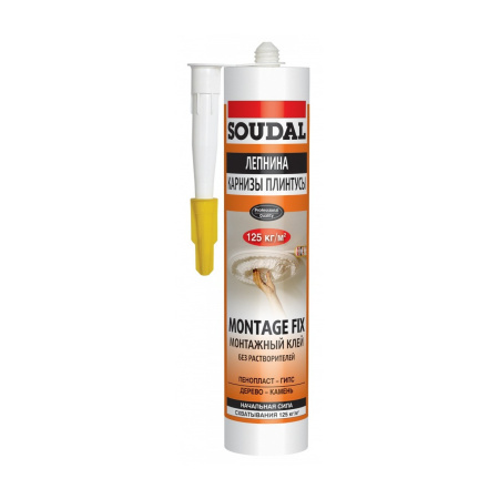 Клей монтажный Soudal Montage Fix "Лепнина Карнизы" белый 280 мл. РФ