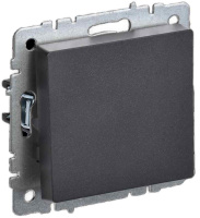 Выключатель 1-клавишный перекрестный IEK BRITE 10А ВС10-1-3-БрЧ черный (BR-V13-0-10-K02), Китай