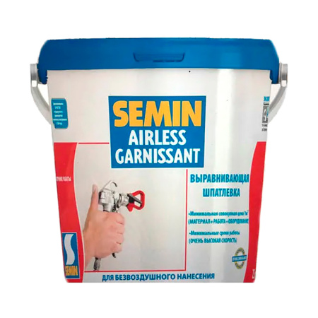 Шпатлевка Semin AIRLESS GARNISSANT (синяя крышка) выравнивающая для безвоздушного нанесения 20кг. РФ