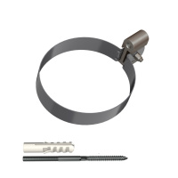 Хомут трубы ТехноНиколь ПВХ L=140, металлический, серый Хомут трубы ТехноНиколь ПВХ L=140, металлический, серый