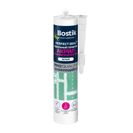 Герметик акриловый Bostik Perfect Seal Шпаклевочный белый 280 мл. РФ