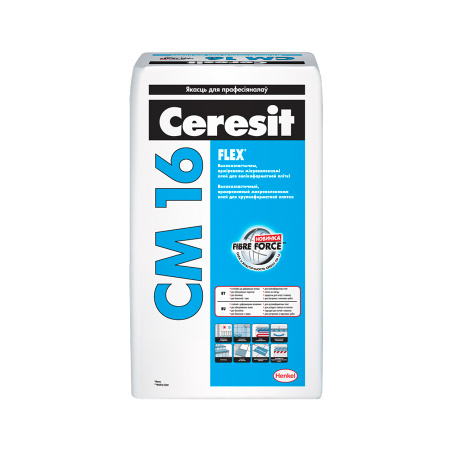 Клей для плитки Ceresit CM 16 Flex высокоэластичный повышенной фиксации, 25кг. РБ