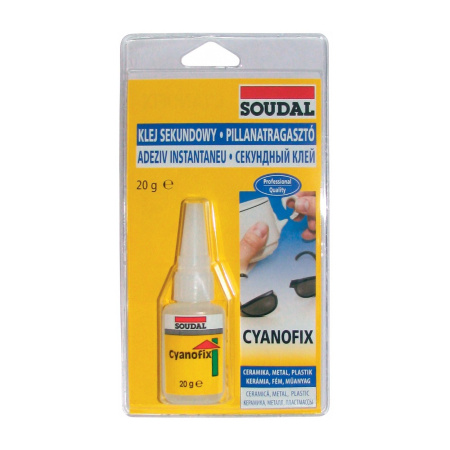 Клей монтажный Soudal 84А Cyanofix цианоакрилатный секундный бесцветный 20 гр. Бельгия