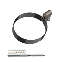 Хомут трубы ТехноНиколь ПВХ L=140мм, металлический, черный Хомут трубы ТехноНиколь ПВХ L=140мм, металлический, черный