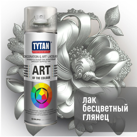 Лак аэрозольный Tytan 400мл. Бесцветный глянец. РФ (62390)