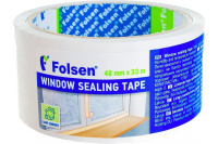 Лента малярная Folsen белая 48мм х 33м ПВХ для заклейки окон. РФ