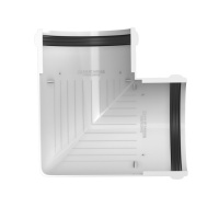 Угол желоба 90° ТехноНиколь ПВХ, белый Угол желоба 90° ТехноНиколь ПВХ, белый