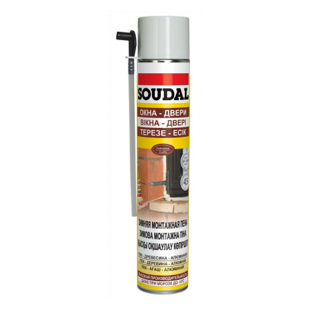 Пена монтажная Soudal "Окна и Двери" зимняя бытовая 750 мл. Бельгия