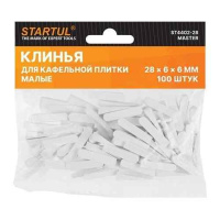 Клин д/каф. плитки малый 28х6х6мм 100шт STARTUL MASTER (используются без зажимов, СВП) (ST4402-28)