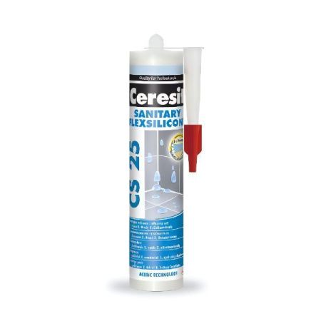 Герметик силиконовый санитарный Ceresit CS 25 № 00 Прозрачный 280 мл. ТУРЦИЯ