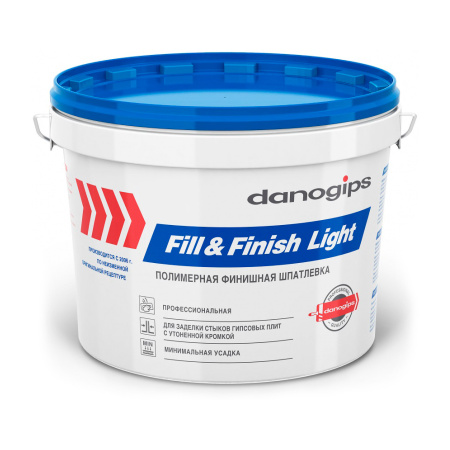 Шпатлевка Danogips Fill&FinishLight полимерная готовая финишная 10л/12,3кг. РФ