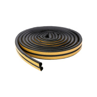 Лента уплотнительная TYTAN Р 9мм x 5,5мм x 6м для окон и дверей черная. Китай Лента уплотнительная TYTAN Р 9мм x 5,5мм x 6м для окон и дверей черная. Китай