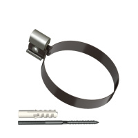 Хомут трубы ТехноНиколь ПВХ L=140мм, металлический, темно-коричневый Хомут трубы ТехноНиколь ПВХ L=140мм, металлический, темно-коричневый