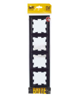 Рамка 4-местная IEK BRITE РУ-4-БрЧ черный (BR-M42-K02), Китай