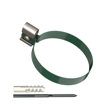Хомут трубы ТехноНиколь ПВХ L=140мм, металлический, зеленый