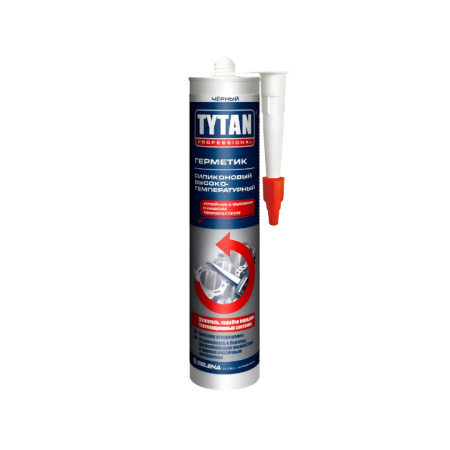 TYTAN Professional Герметик Силиконовый Высокотемпературный черный 280 мл (арт.59611)
